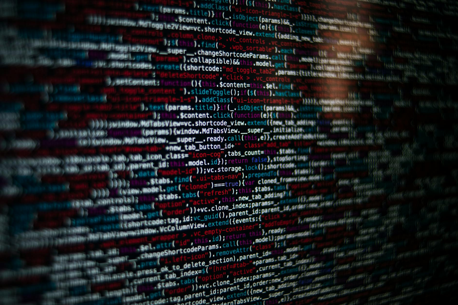 Zbliżenie kolorowego kodu Java na monitorze komputerowym